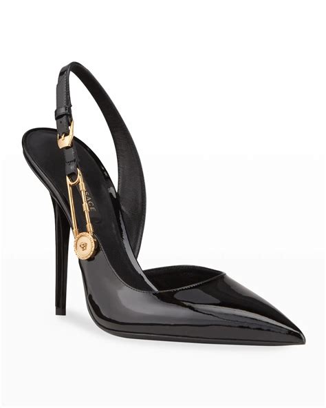 versace lapel pin|Versace safety pin heels.